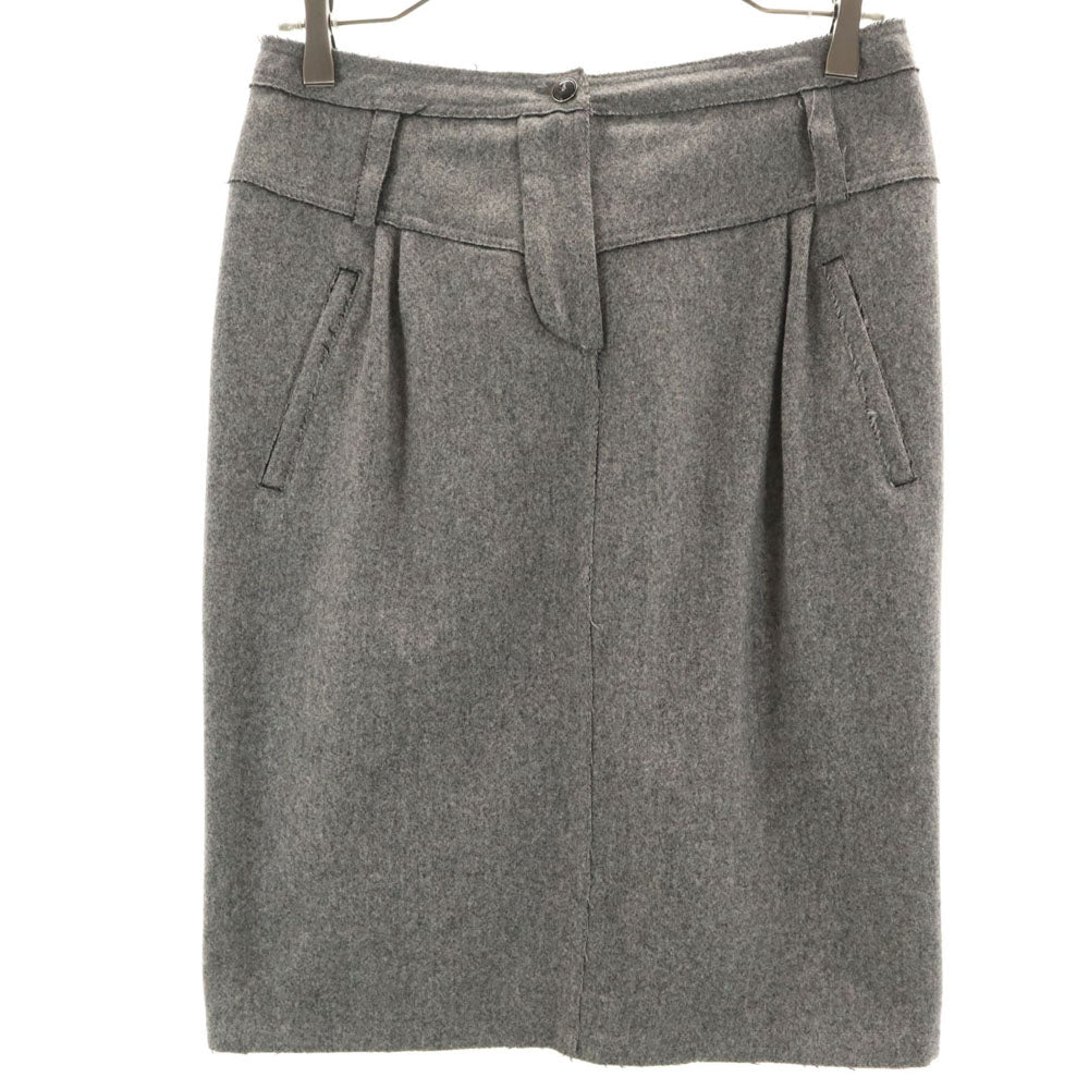 ARMANI COLLEZIONI アルマーニコレッツォーニ イタリア製 ウール ミディ丈 タイトスカート 40 グレー レディース