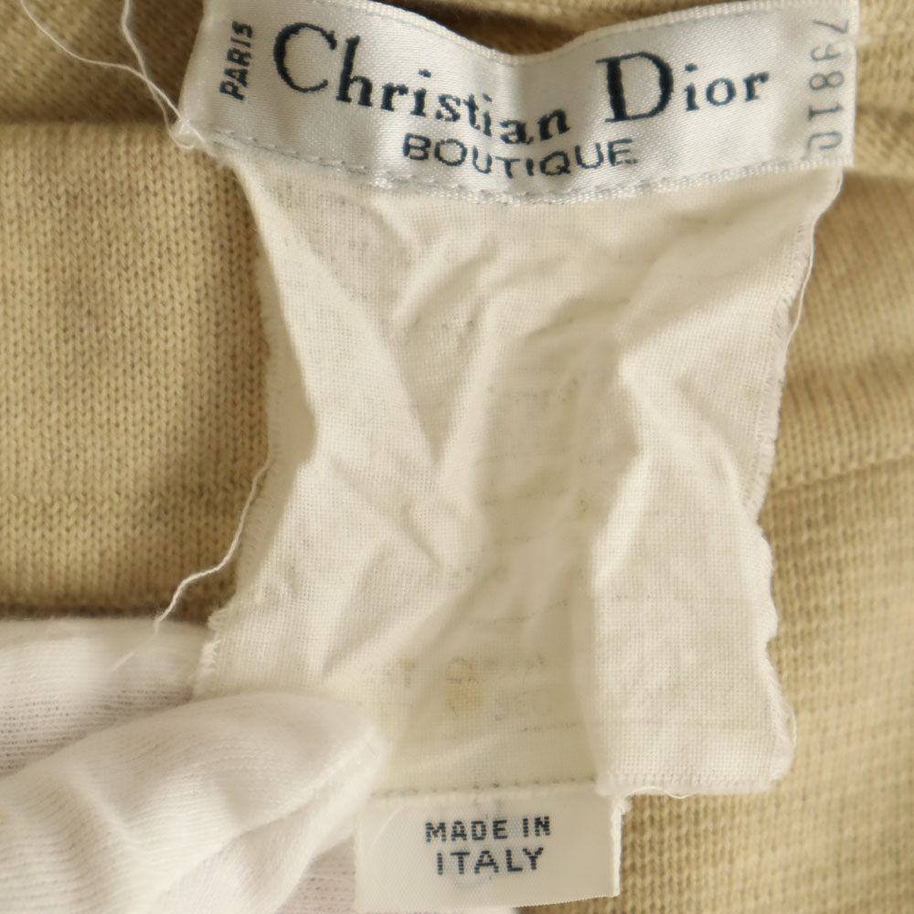 Christian Dior BOUTIQUE クリスチャンディオール ブティック 90s オールド ミディ丈 ニット タイトスカート ベージュ レディース