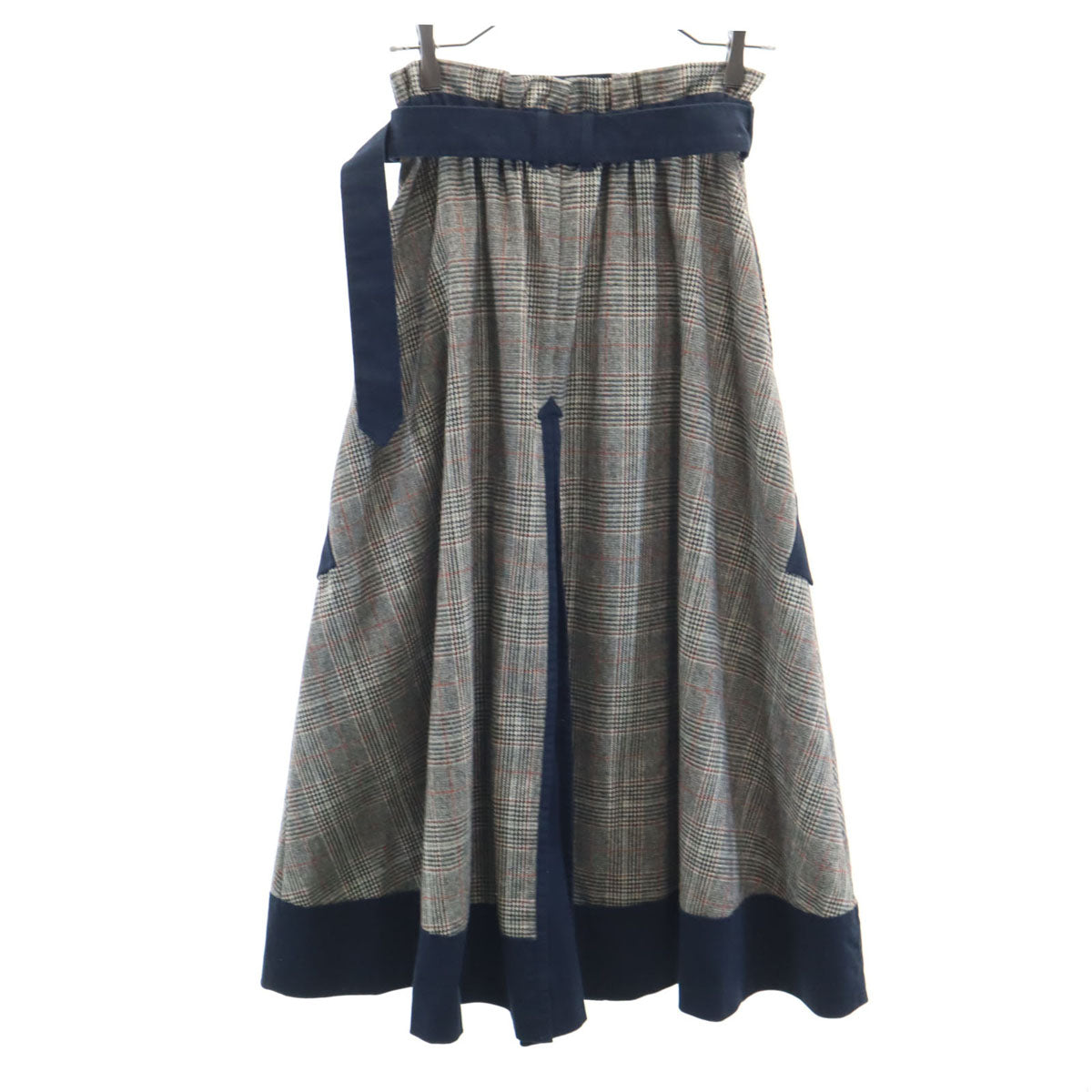 AMERI UNDRESSED アメリ グレンチェック ロングスカート グレージュ レディース