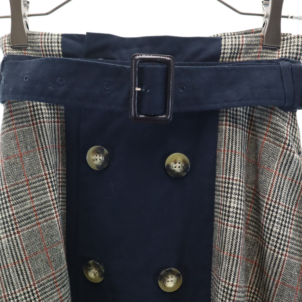 AMERI UNDRESSED アメリ グレンチェック ロングスカート グレージュ レディース