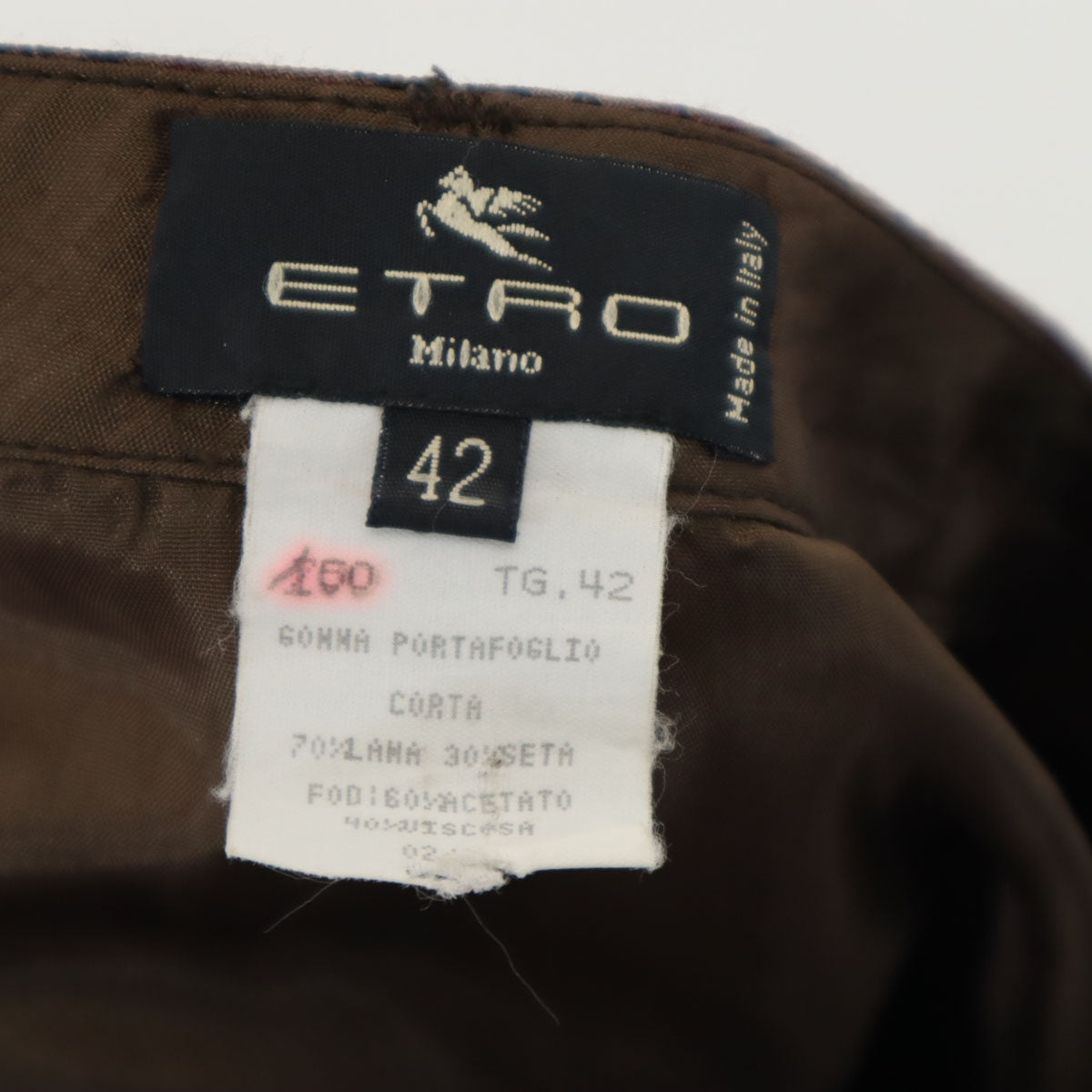 ETRO エトロ イタリア製 総柄 ミモレ丈 タイトスカート 42 パープル レディース