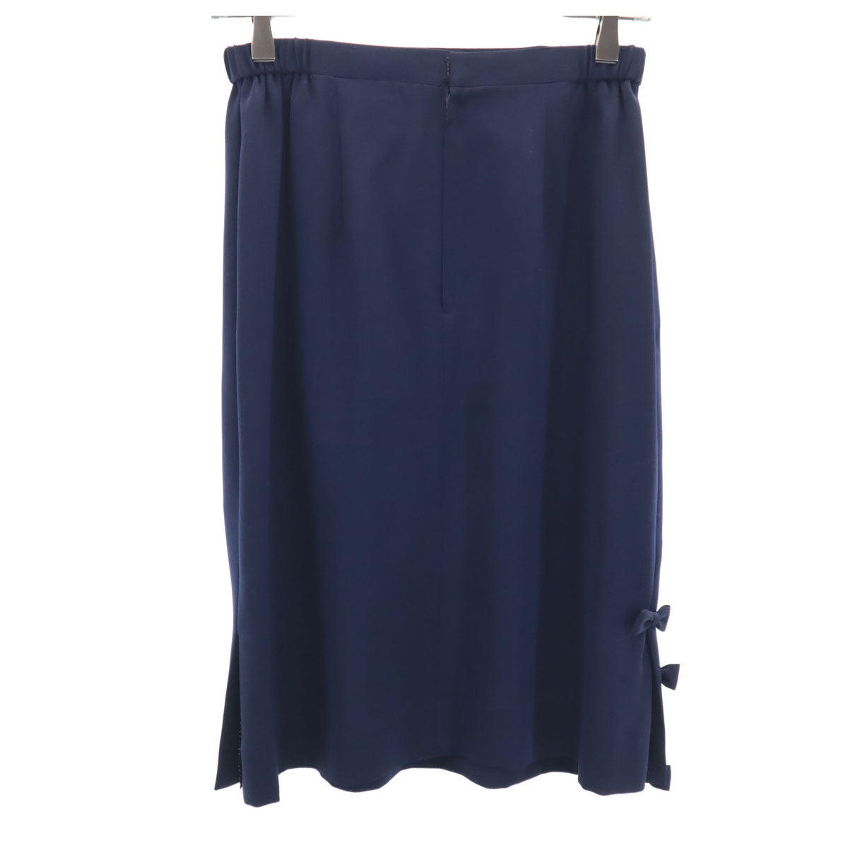 YOSHIKO HAKUTSURU 日本製 ミディ丈 スカート 38 ネイビー レディース