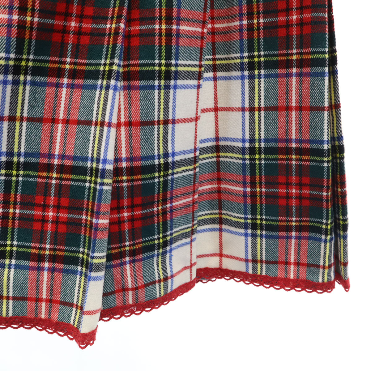 Tha Scotch House ザスコッチハウス 日本製 チェック柄 ミニ丈 ラップスカート 38 マルチ レディース