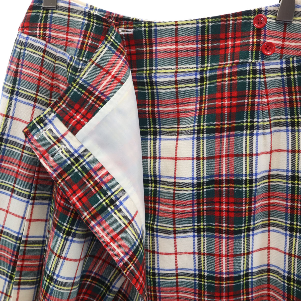 Tha Scotch House ザスコッチハウス 日本製 チェック柄 ミニ丈 ラップスカート 38 マルチ レディース