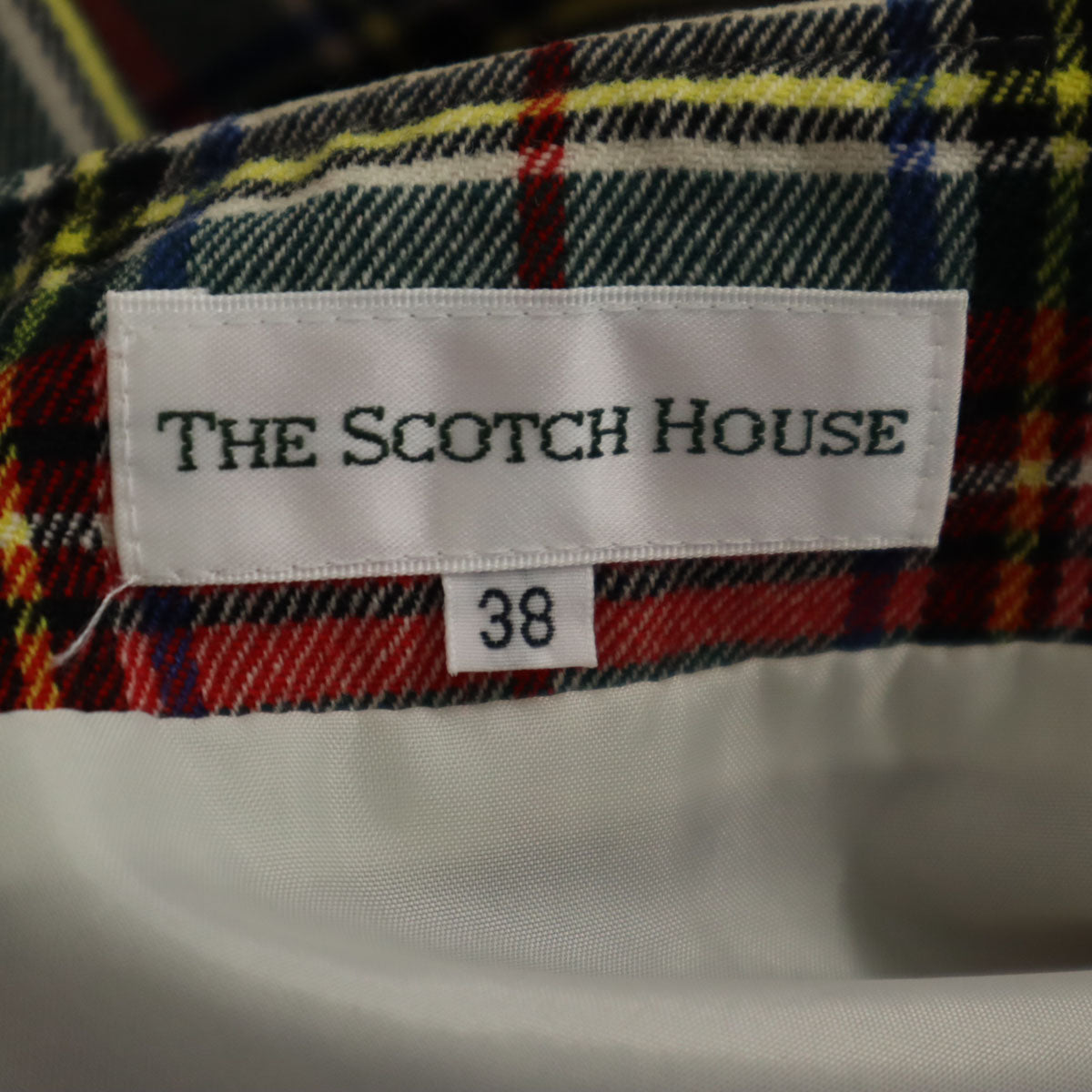 Tha Scotch House ザスコッチハウス 日本製 チェック柄 ミニ丈 ラップスカート 38 マルチ レディース