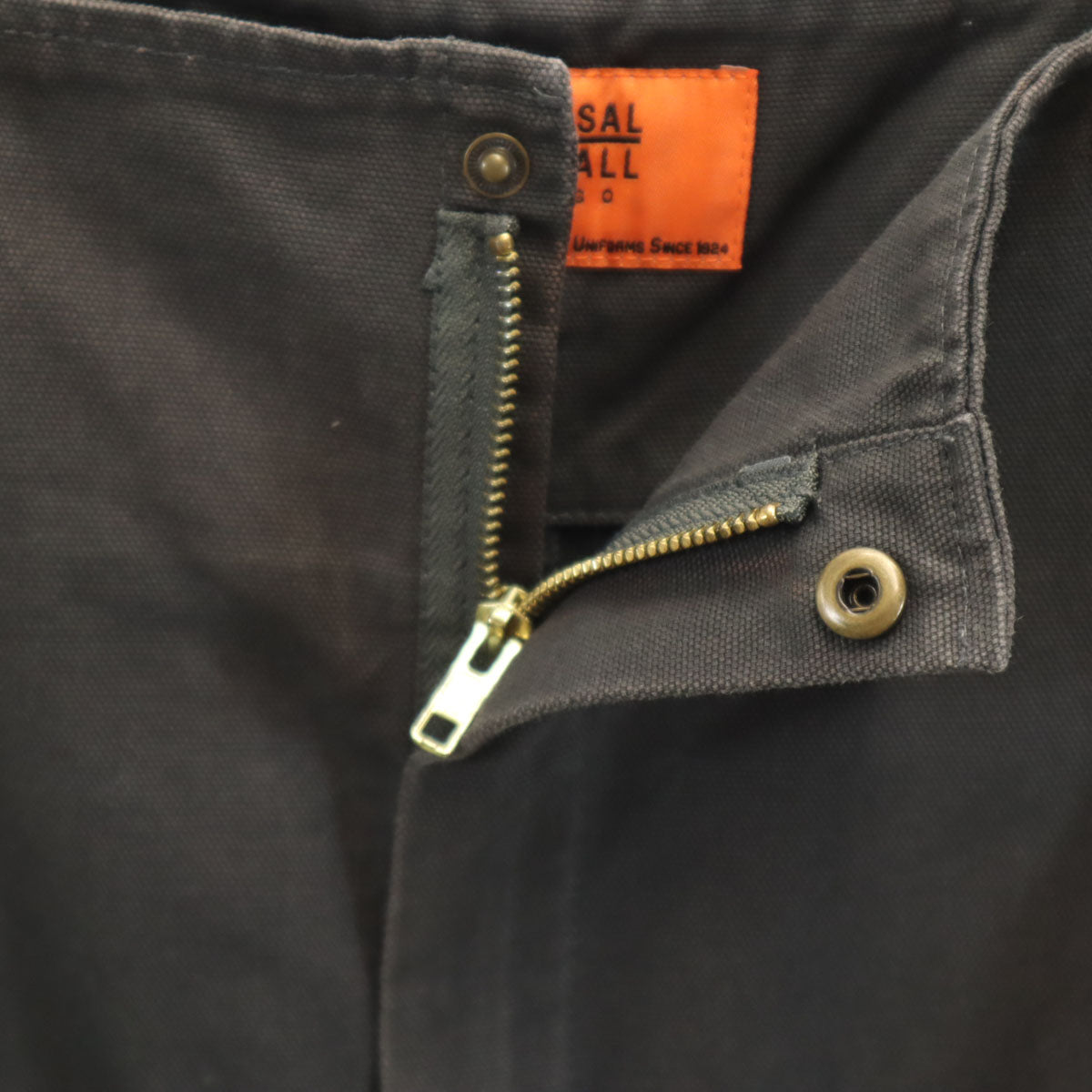 UNIVERSAL OVERALL ユニバーサルオーバーオール ロング丈 ハイウエスト ジャンパー スカート M チャコールグレー サスペンダー レディース