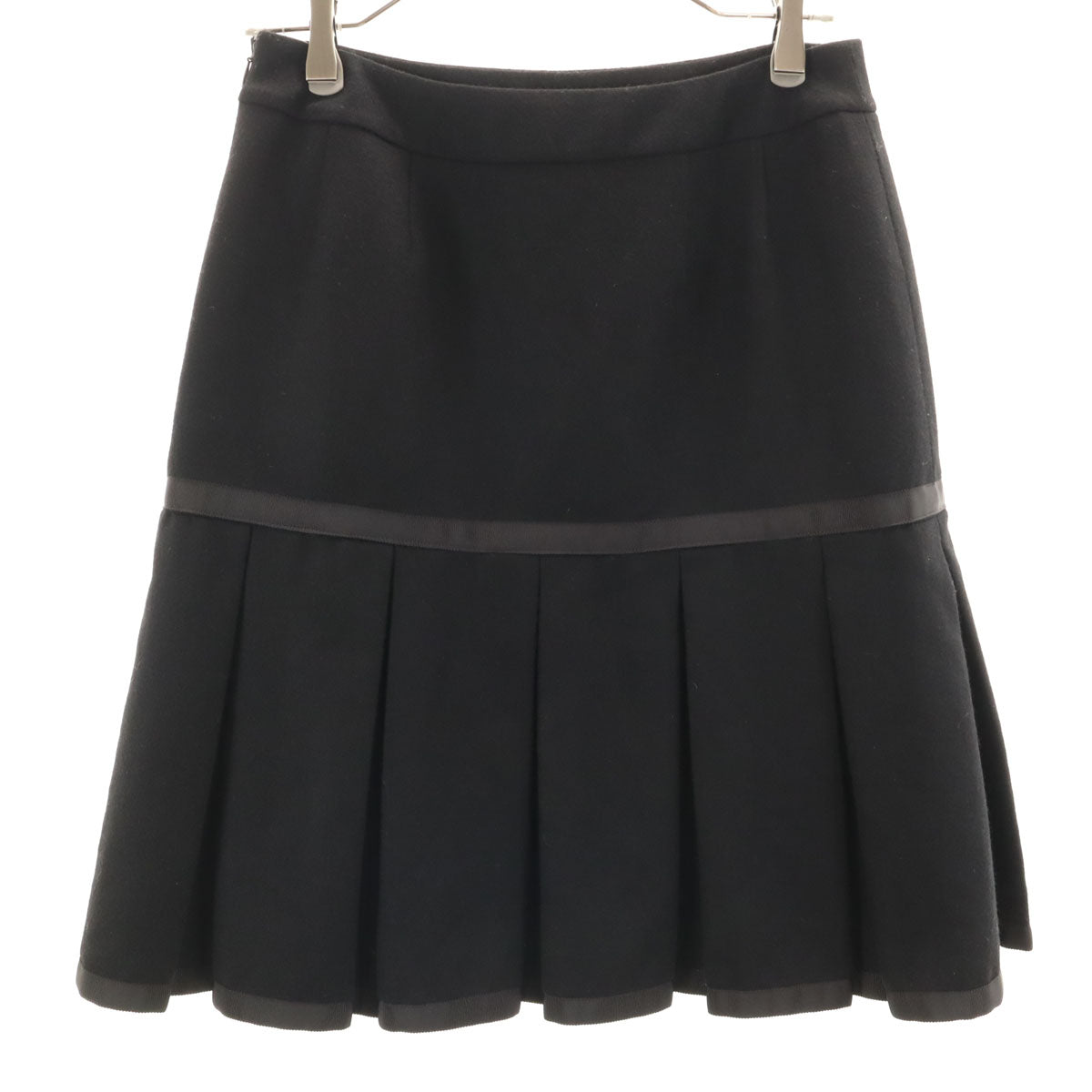 Rene ルネ 日本製 ミディ丈 プリーツスカート 38 ブラック レディース