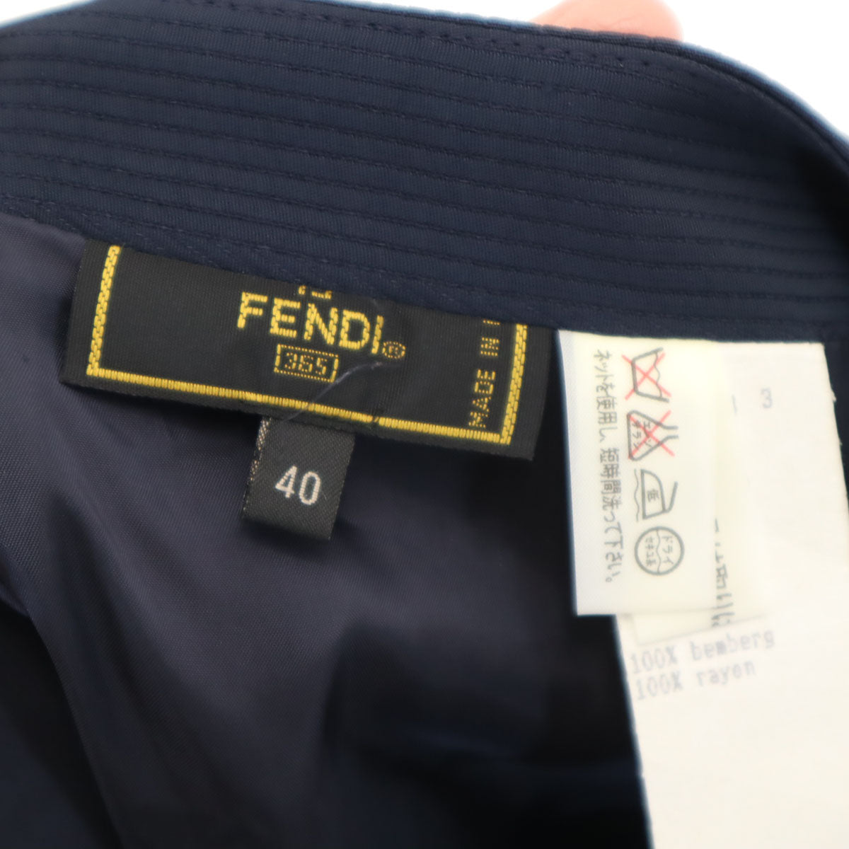 FENDI フェンディ ミディ丈 タイトスカート 40 ネイビー レディース