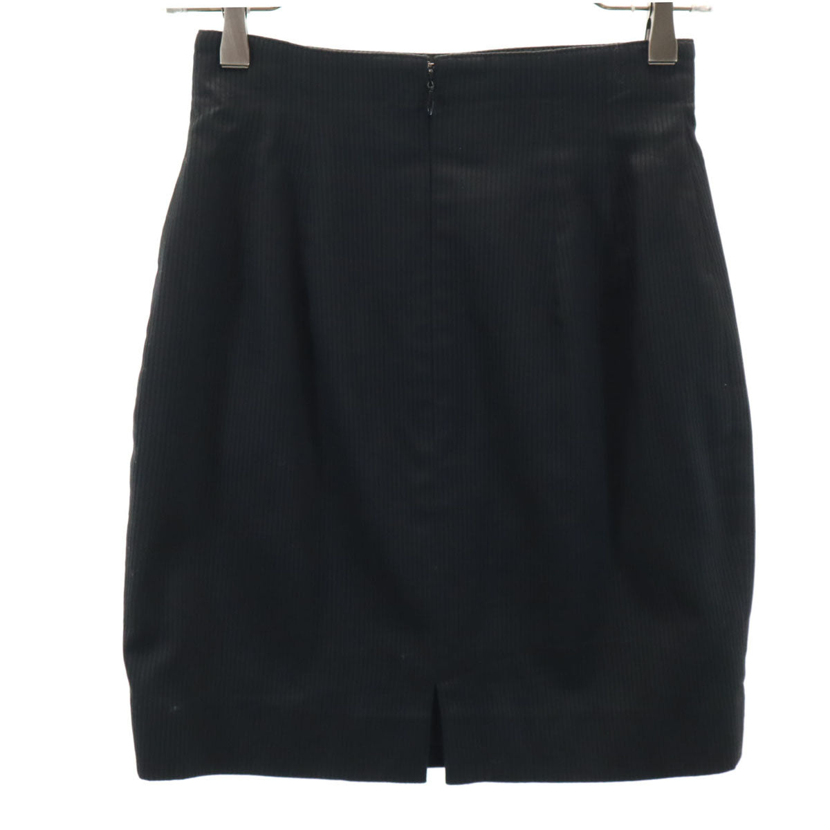 ミスディオール ストライプ柄 ミニ丈 タイトスカート M ブラック レディース