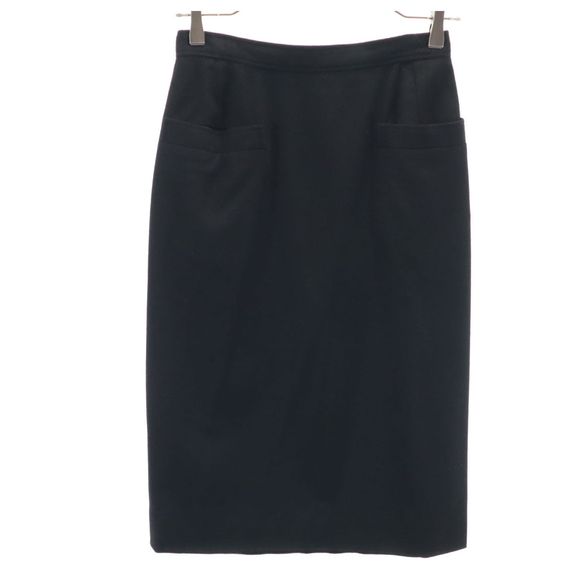 GUCCI グッチ 80s イタリア製 カシミヤ100% ヴィンテージ ミモレ丈 タイトスカート 40 ブラック レディース