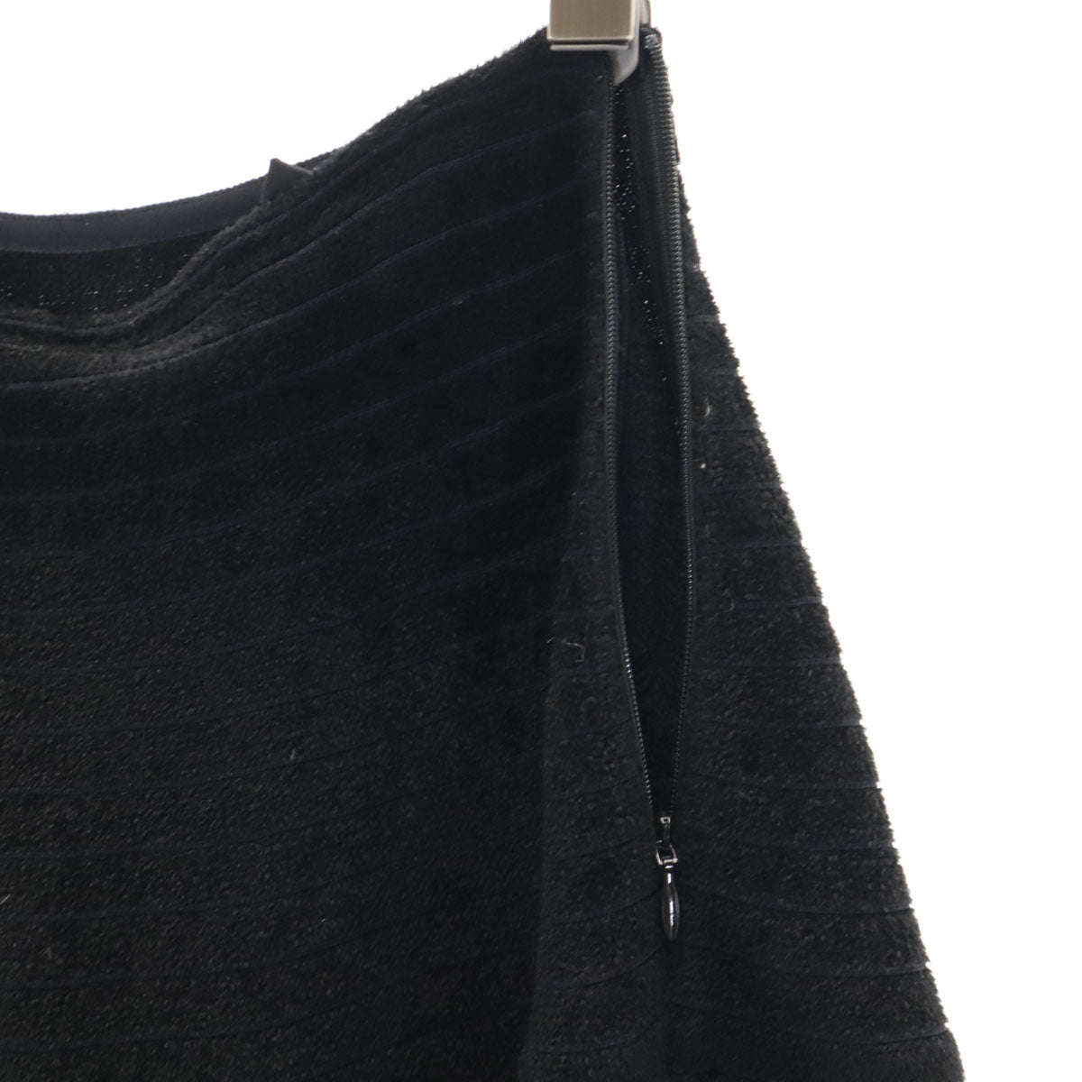 FOXEY フォクシー 日本製 ミディ丈 ニット ティアードスカート 38 ブラック レディース