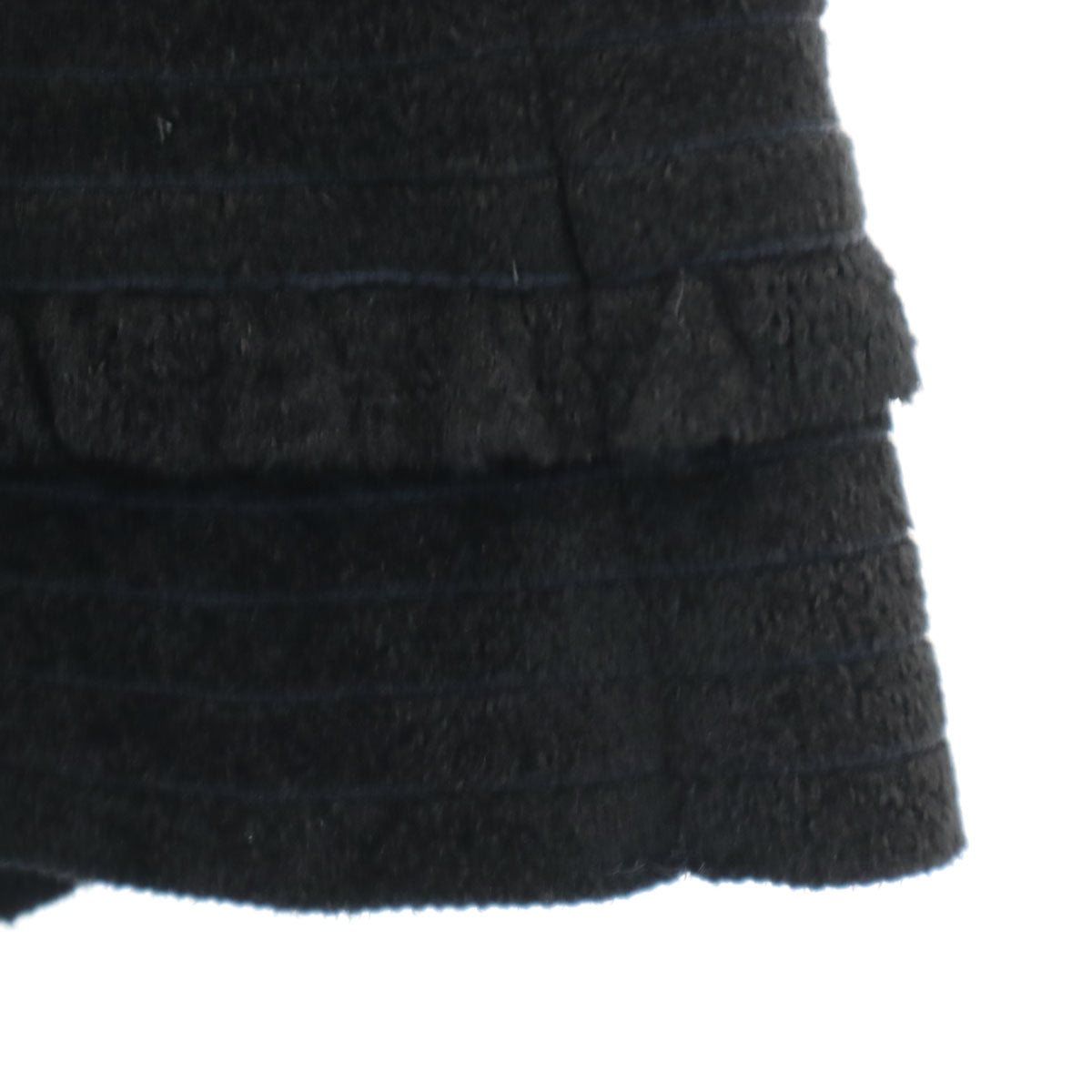 FOXEY フォクシー 日本製 ミディ丈 ニット ティアードスカート 38 ブラック レディース