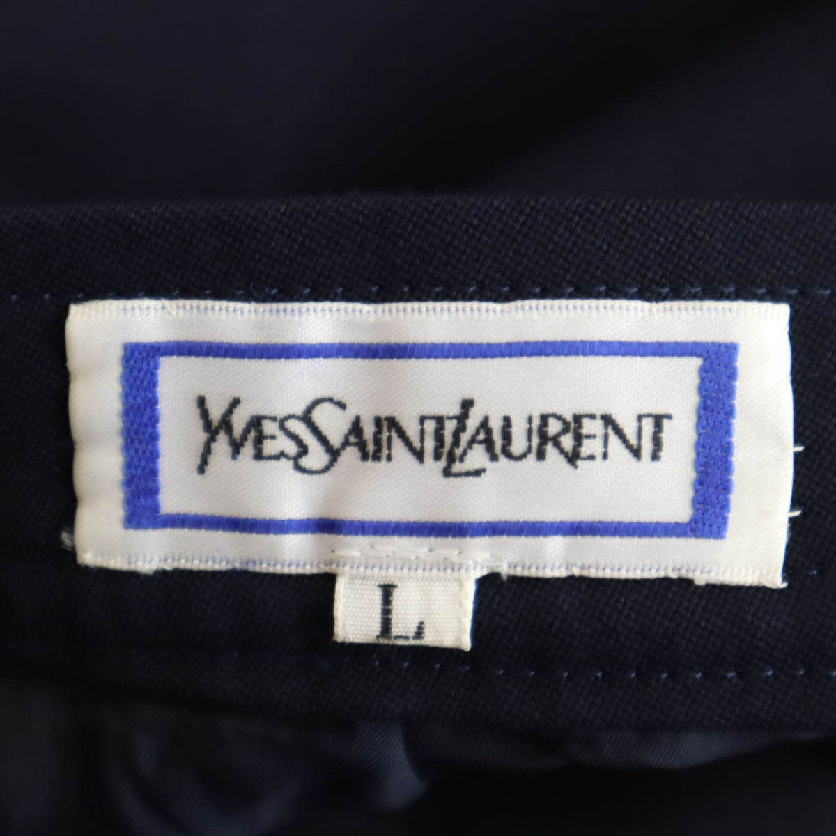 YVES SAINT LAURENT イヴサンローラン 90s オールド ロング丈 ラップスカート L ネイビー レディース