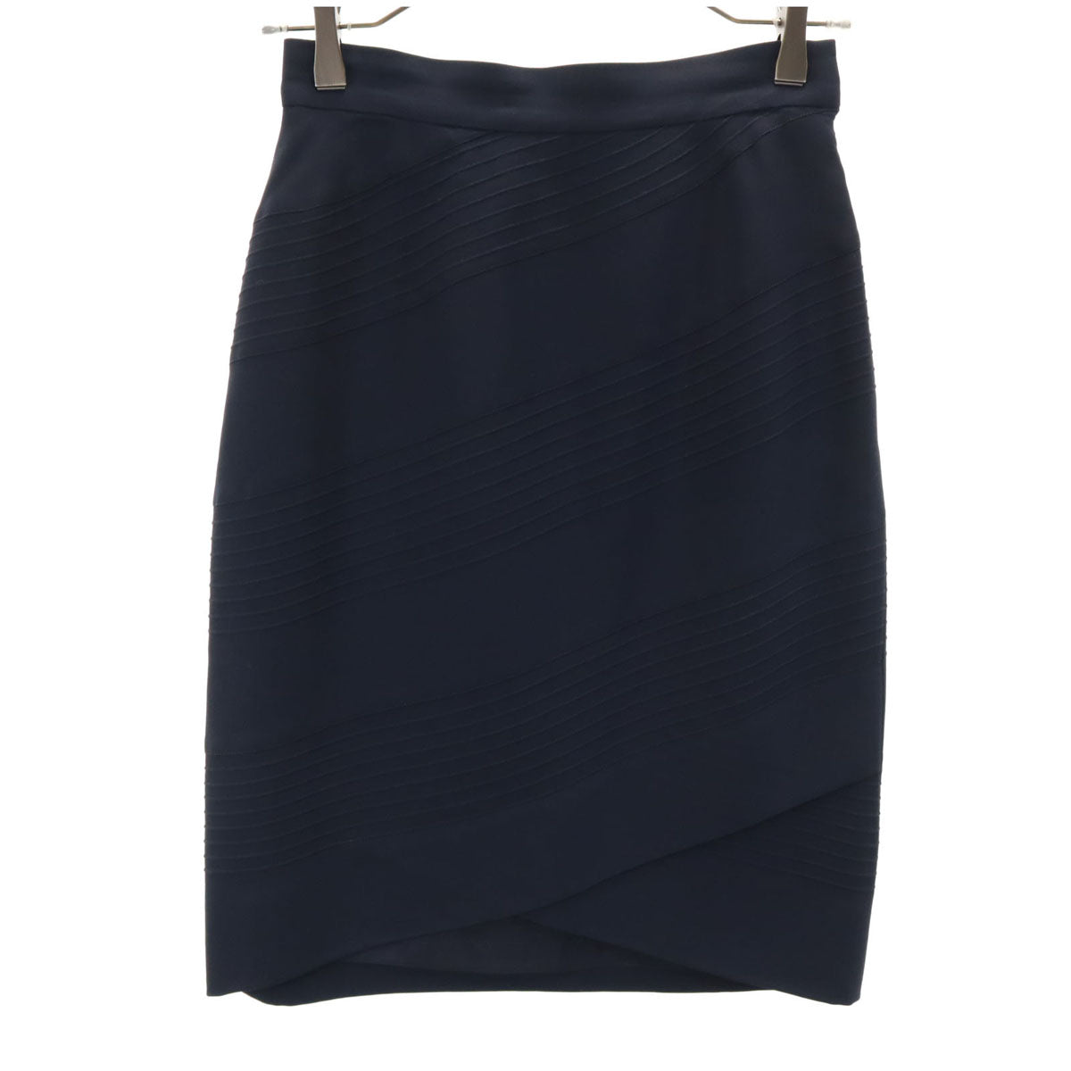 Christian Dior クリスチャンディオール 90s ウールブレンド オールド ミディ丈 台形 スカート M ネイビー レディース