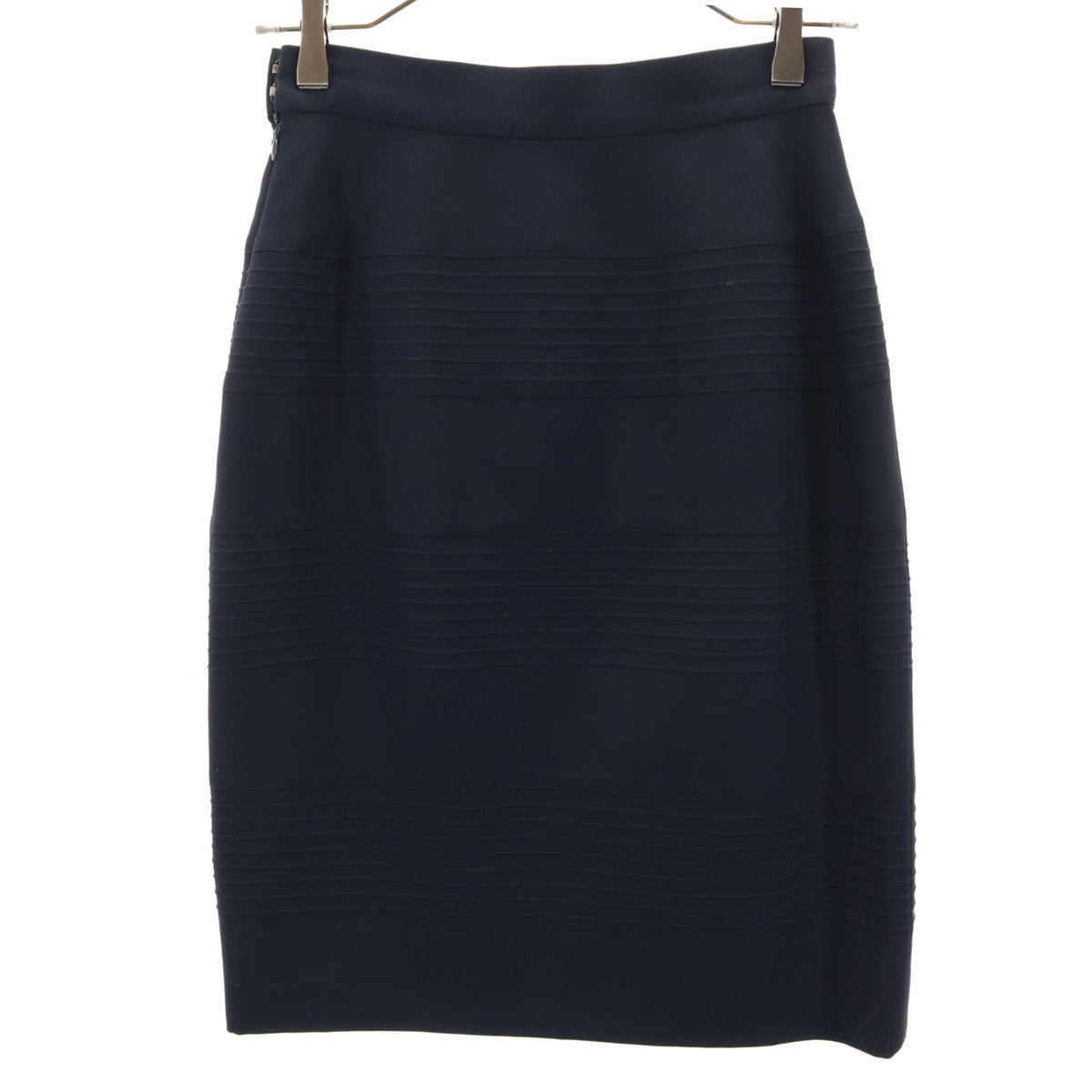 Christian Dior クリスチャンディオール 90s ウールブレンド オールド ミディ丈 台形 スカート M ネイビー レディース