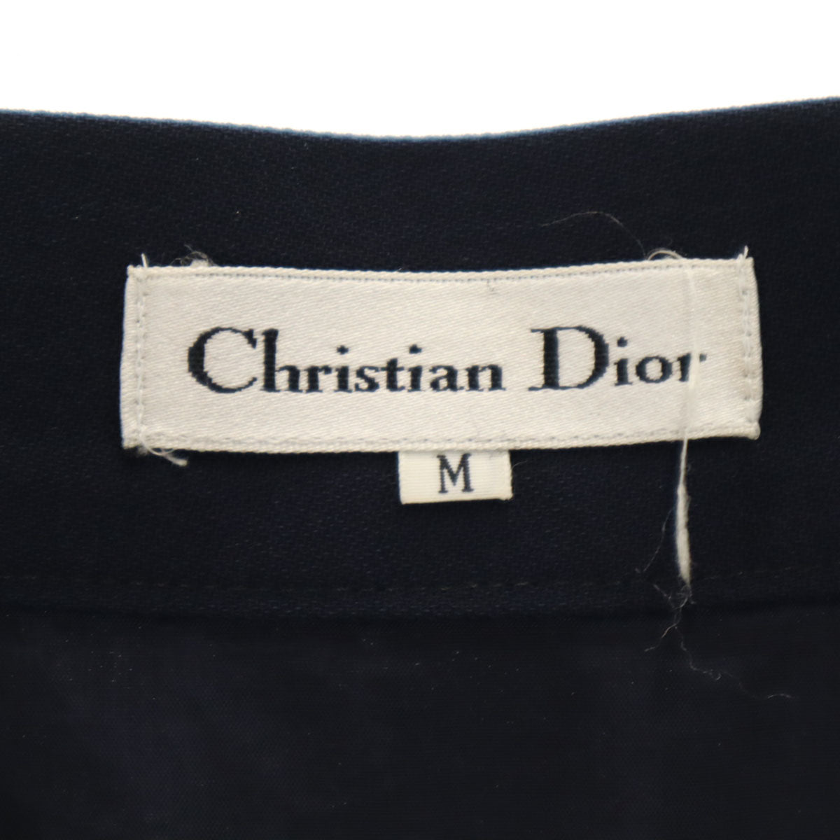 Christian Dior クリスチャンディオール 90s ウールブレンド オールド ミディ丈 台形 スカート M ネイビー レディース