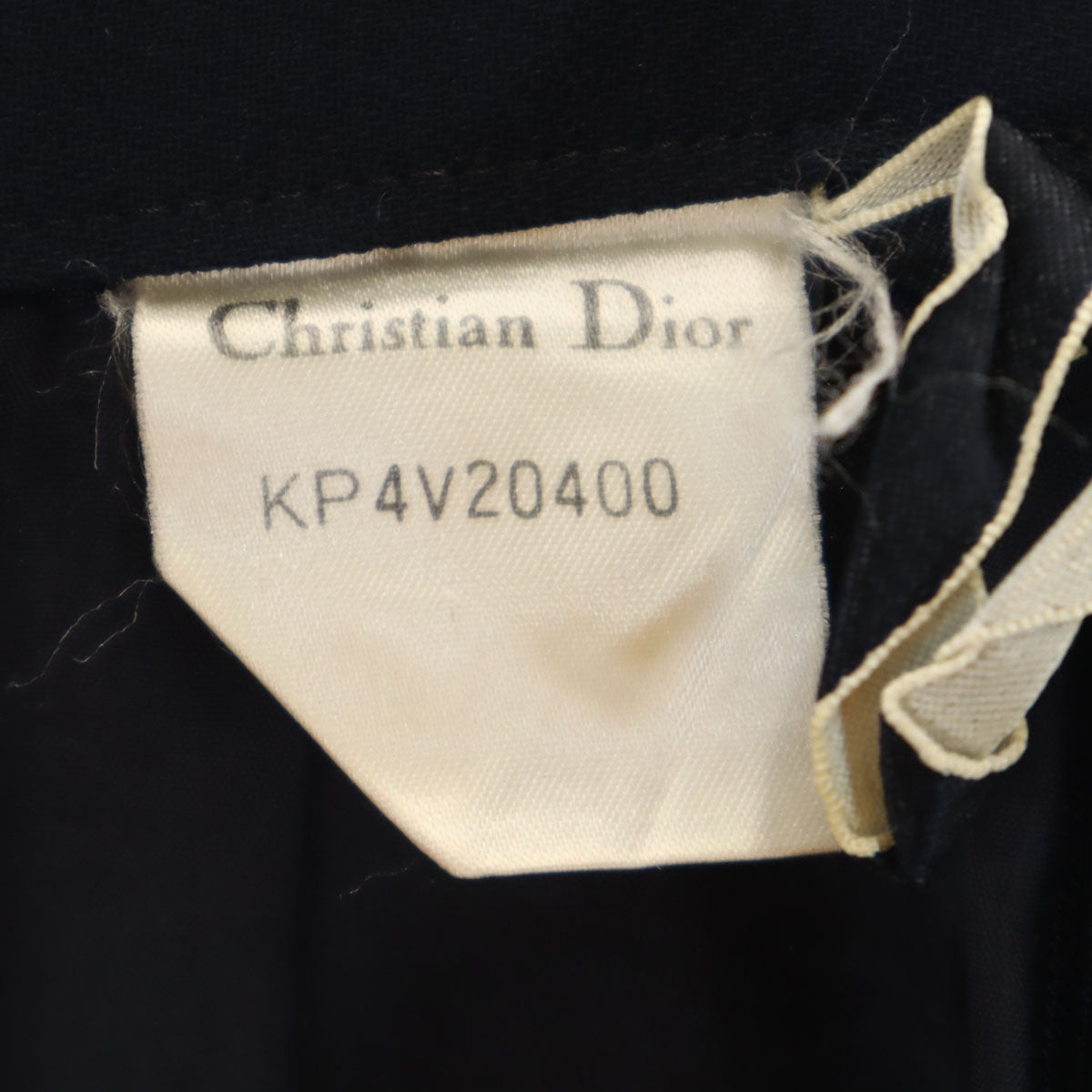 Christian Dior クリスチャンディオール 90s ウールブレンド オールド ミディ丈 台形 スカート M ネイビー レディース