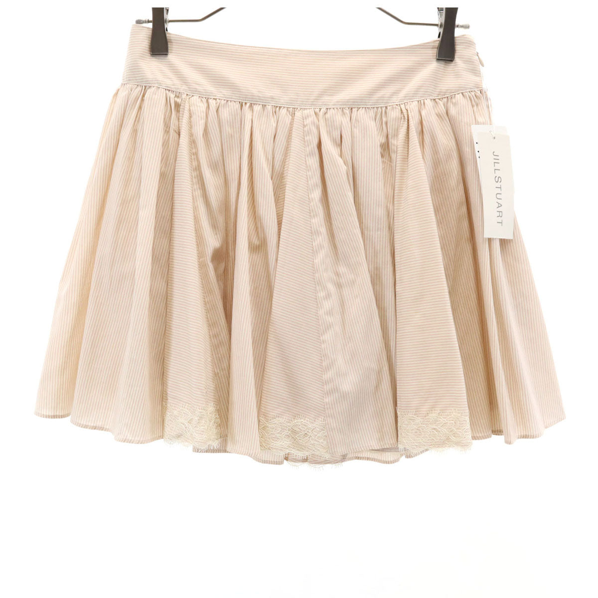 未使用 JILLSTUART ジルスチュアート ストライプ ボーダー柄 ミニスカート 4 ベージュ系 レディース