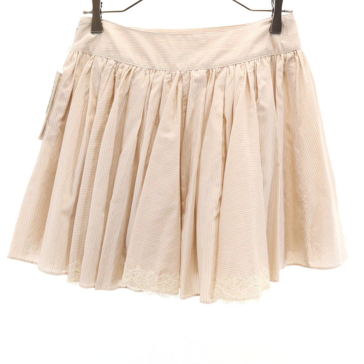未使用 JILLSTUART ジルスチュアート ストライプ ボーダー柄 ミニスカート 4 ベージュ系 レディース