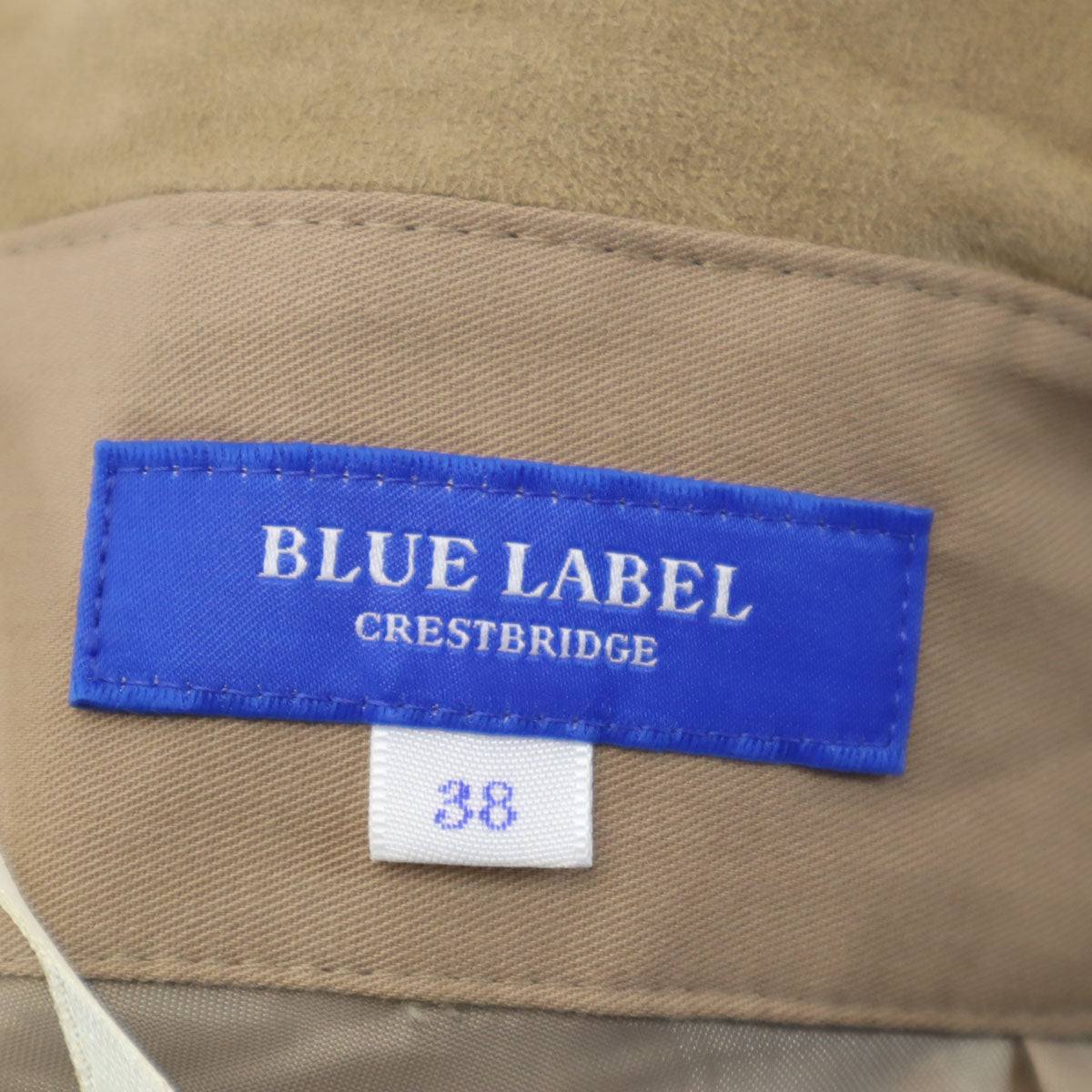 BLUE LABEL CRESTBRIDGE ブルーレーベルクレストブリッジ ミモレ丈 フェイクスエード フレアスカート 38 ベージュ レディース