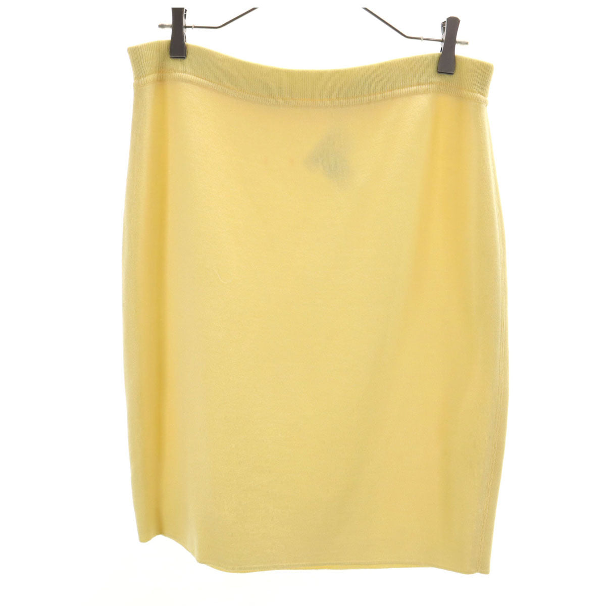 ESCADA エスカーダ ハンガリー製 ミディ丈 ニット タイトスカート 40 イエロー レディース