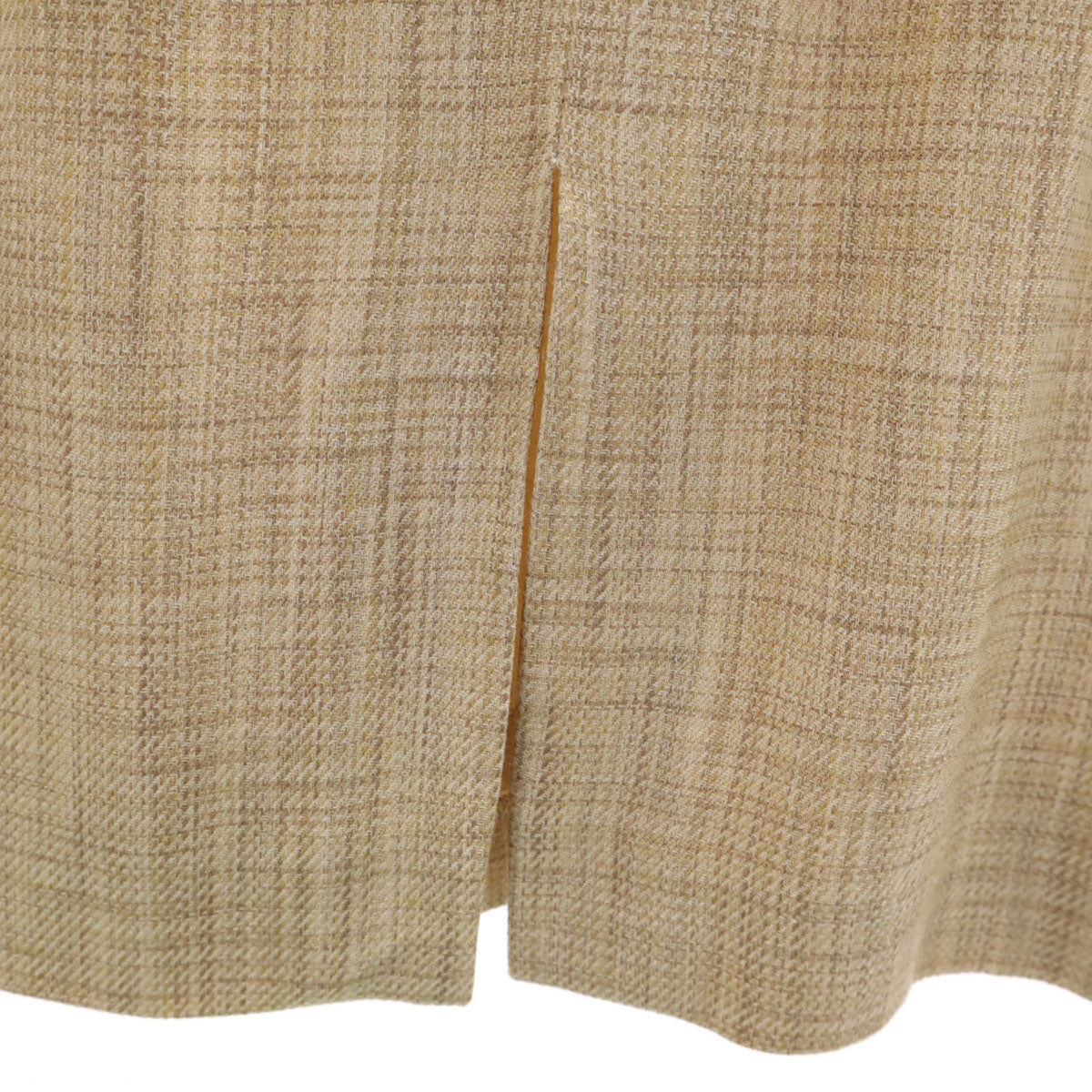 GIORGIO ARMANI ジョルジオアルマーニ 90s イタリア製 オールド チェック柄 ミモレ丈 タイトスカート 40 ベージュ レディース