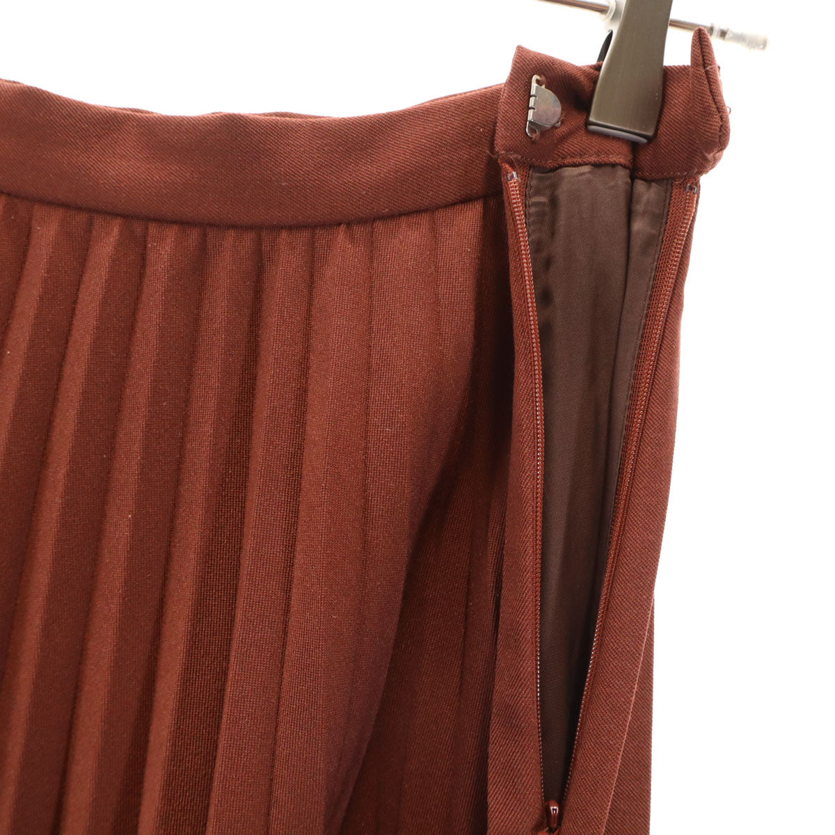 MAISON SPECIAL メゾンスペシャル ロング丈 プリーツスカート 38 赤茶 レディース