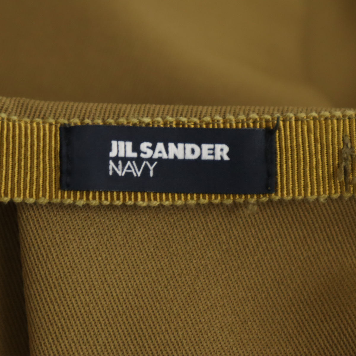 JIL SANDER NAVY ジルサンダーネイビー イタリア製 ミディ丈 プリーツスカート 34 カーキブラウン フレア レディース
