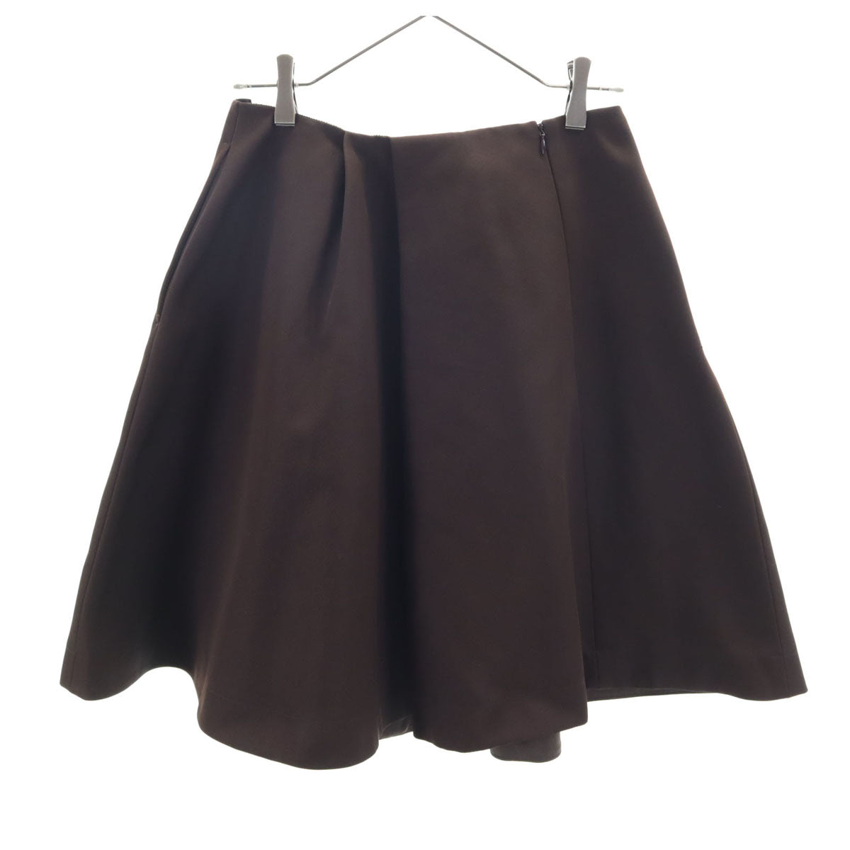 JIL SANDER NAVY ジルサンダーネイビー イタリア製 ミディ丈 プリーツスカート 34 ブラウン フレア レディース