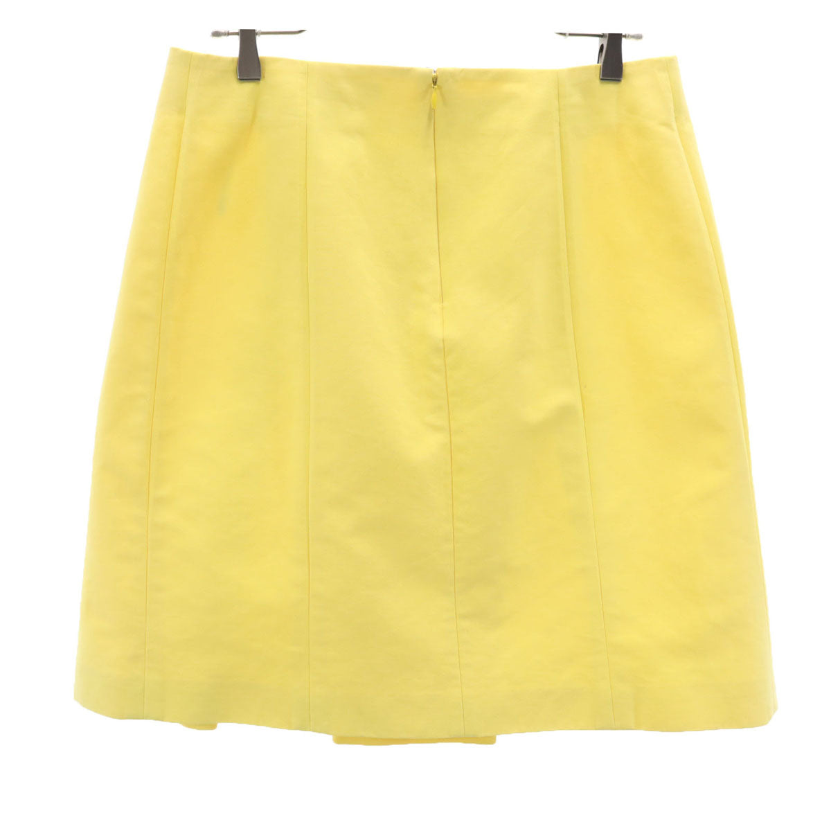 CELINE セリーヌ フランス製 ミディ丈 プリーツスカート 36 イエロー レディース