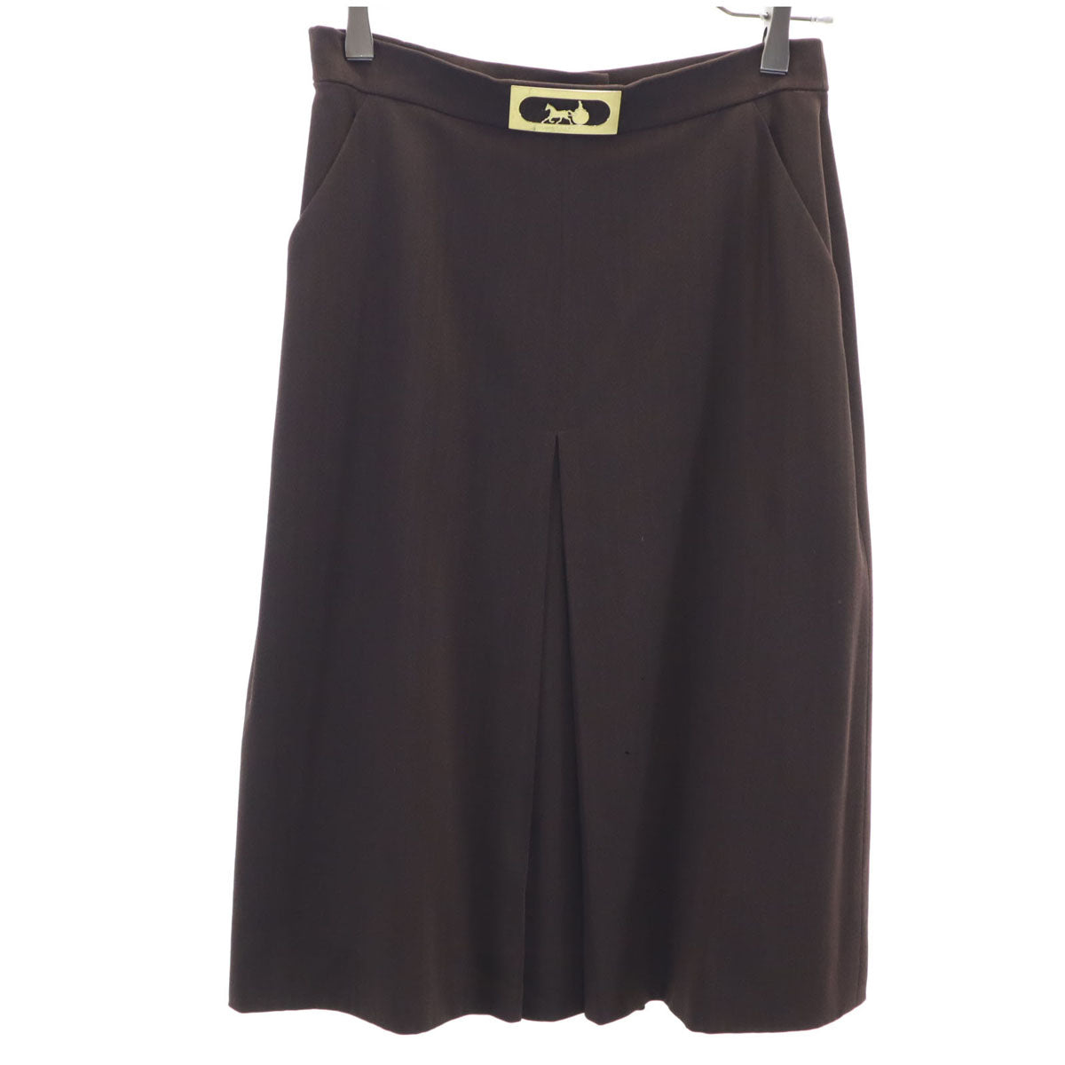 CELINE セリーヌ フランス製 ミモレ丈 タイトスカート 38 ブラウン レディース