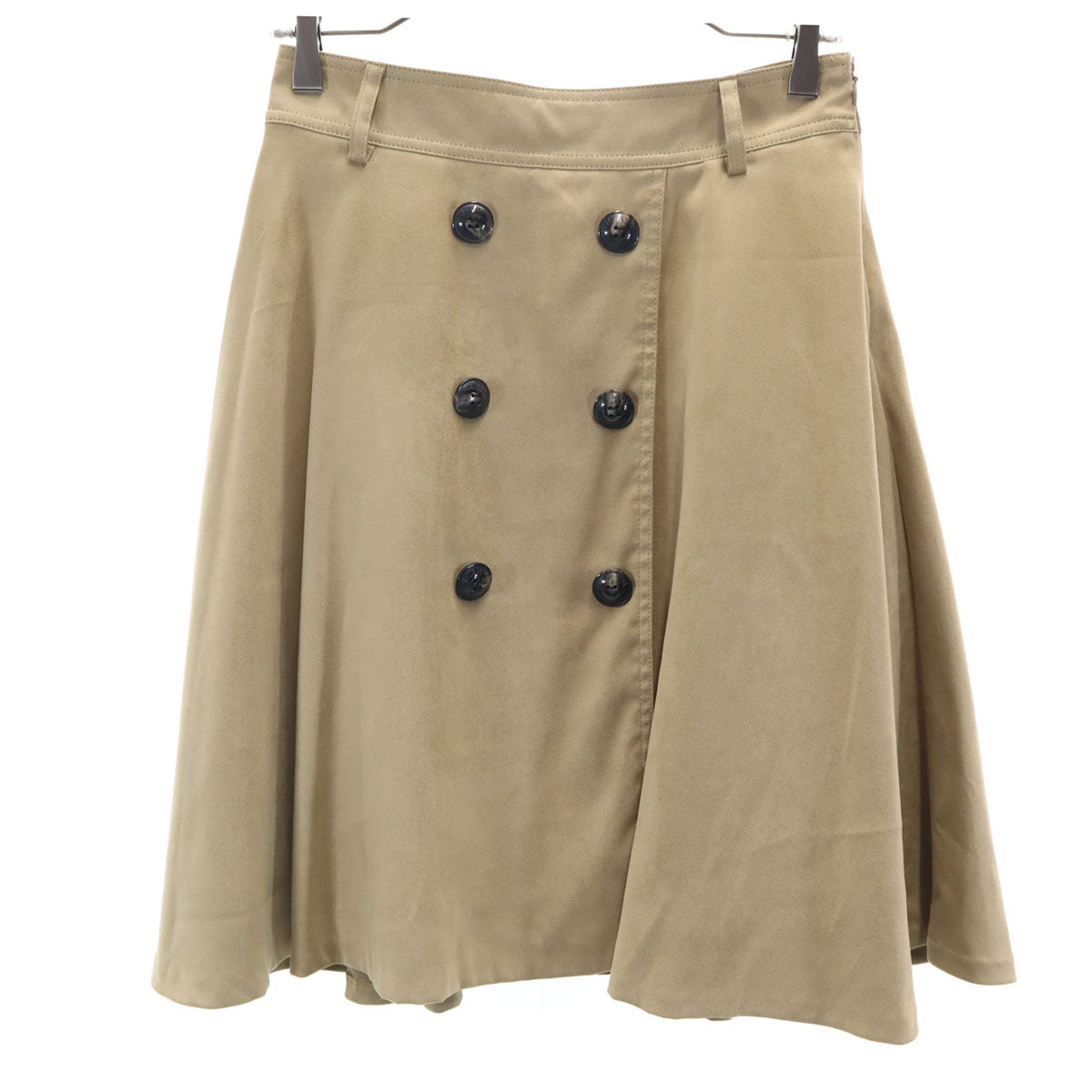 BLUE LABEL CRESTBRIDGE ブルーレーベルクレストブリッジ ミディ丈 フェイクスエード フレアスカート 38 ベージュ レディース