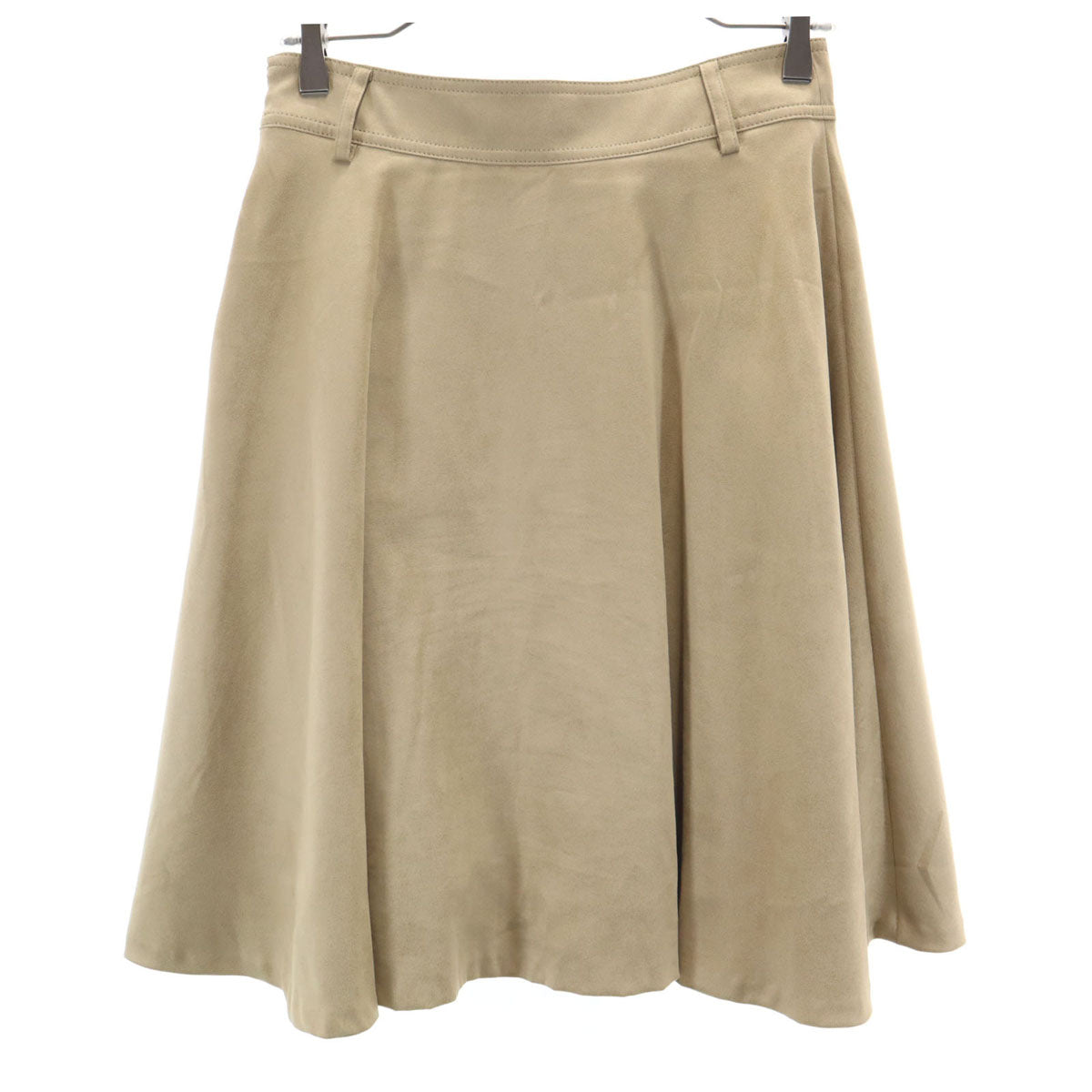 BLUE LABEL CRESTBRIDGE ブルーレーベルクレストブリッジ ミディ丈 フェイクスエード フレアスカート 38 ベージュ レディース