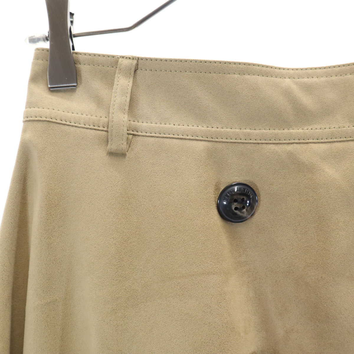 BLUE LABEL CRESTBRIDGE ブルーレーベルクレストブリッジ ミディ丈 フェイクスエード フレアスカート 38 ベージュ レディース