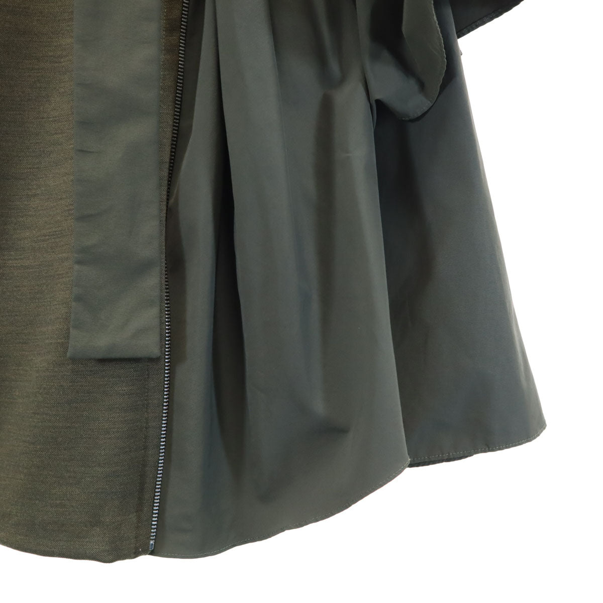 SPORTMAX スポーツマックス イタリア製 ギャザー切替 膝丈スカート M カーキ マックスマーラ レディース