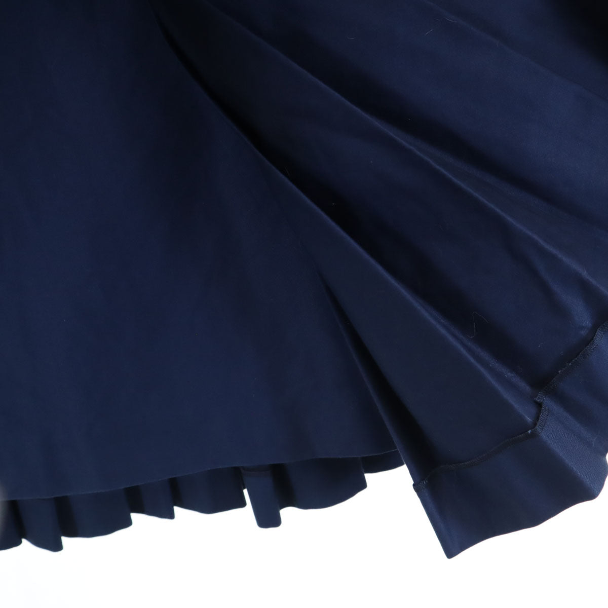 Salvatore Ferragamo サルヴァトーレフェラガモ イタリア製 ミディ丈 プリーツスカート 38 ネイビー ラップ レディース