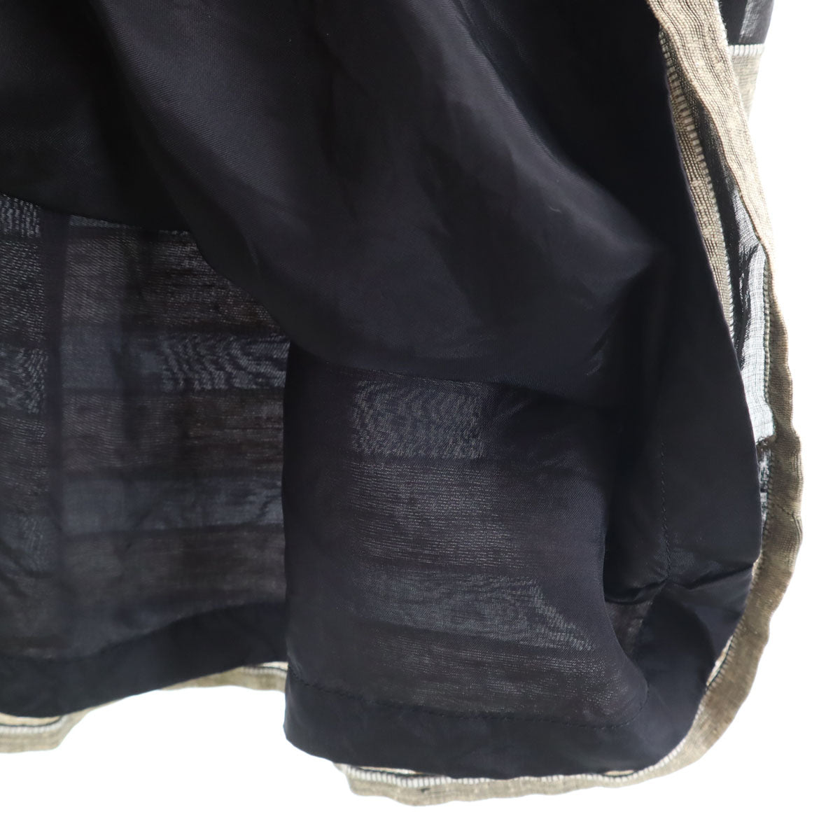 miss chloe ミスクロエ 90s 日本製 オールド ボーダー柄 ミモレ丈 フレアスカート 40 グレージュ レディース