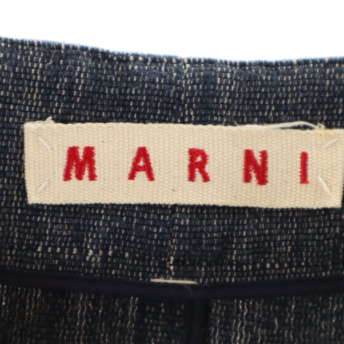 MARNI マルニ イタリア製 リネンブレンド ミニスカート 38 インディゴ レディース