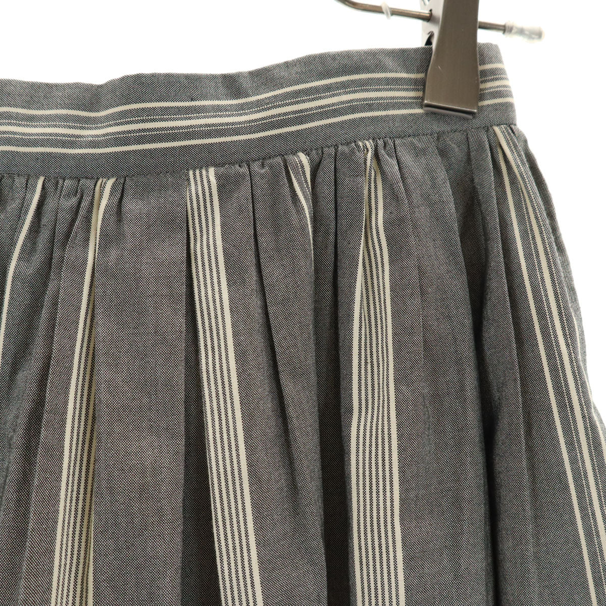 MARGARET HOWELL マーガレットハウエル シルクブレンド 日本製 ミディ丈 スカート 1 グレー レディース