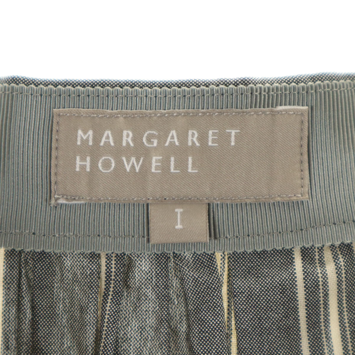 MARGARET HOWELL マーガレットハウエル シルクブレンド 日本製 ミディ丈 スカート 1 グレー レディース