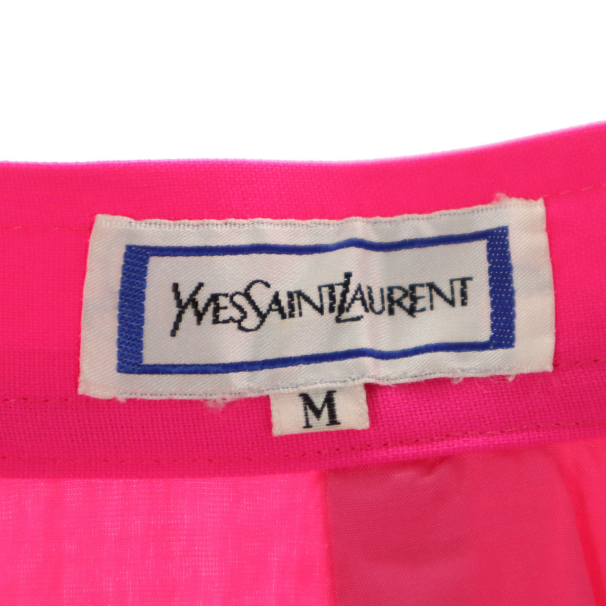 YVES SAINT LAURENT イヴサンローラン 90s ウール オールド ミディ丈 スカート M ピンク レディース