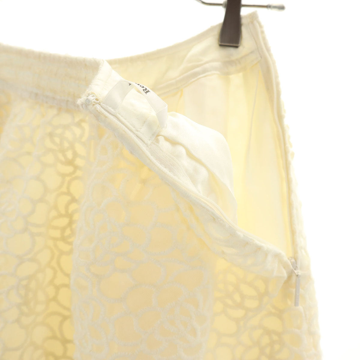 Rene ルネ 日本製 ウールブレンド ミディ丈 フレアスカート 34 ホワイト系 レディース