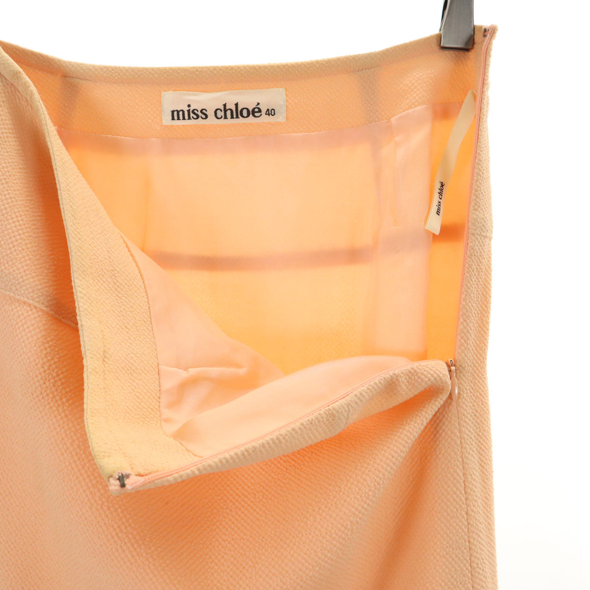 miss chloe ミスクロエ 日本製 ウールブレンド ミディ丈 スカート 40 オレンジ系 レディース