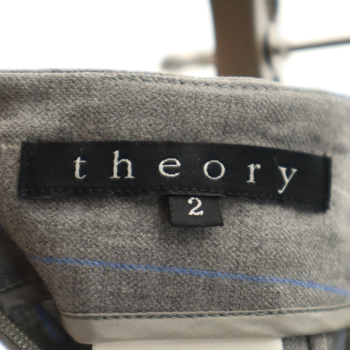 theory セオリー 日本製 ウール ミディ丈 スカート 2 グレー レディース