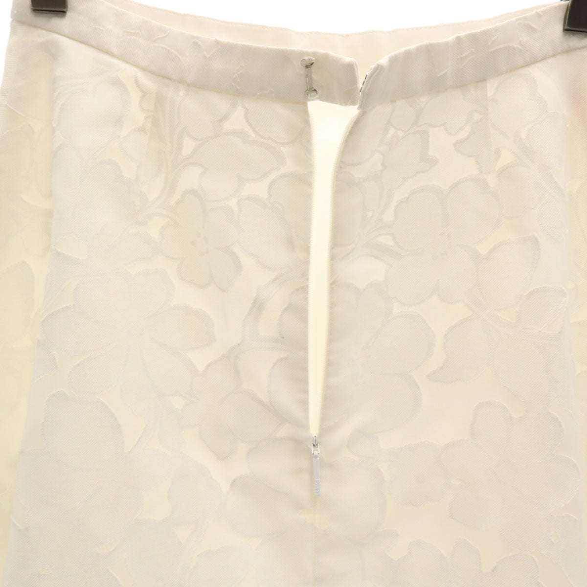 Rene ルネ 日本製 花柄 ミディ丈 フレアスカート 36 ホワイト レディース