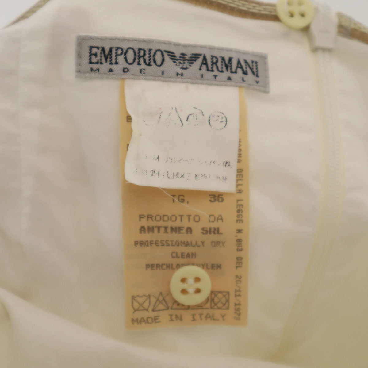 Emporio Armani エンポリオアルマーニ 90s イタリア製 オールド ミディ丈 タイトスカート 36 アイボリー レディース