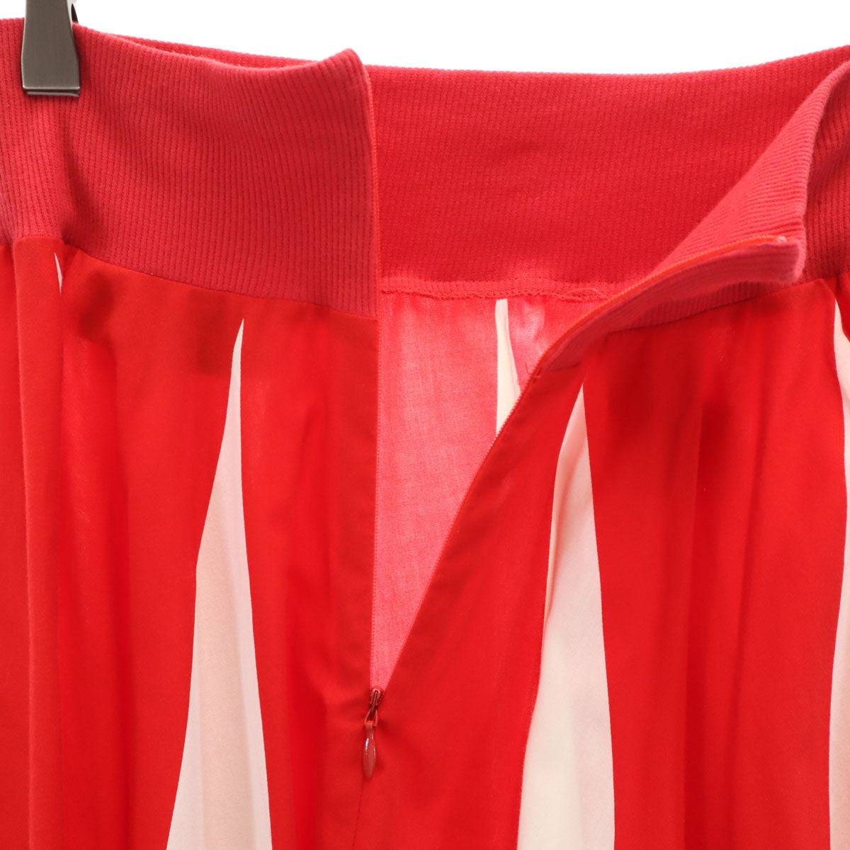 agnes b. アニエスベー フランス製 ミディ丈 フレアスカート 2 レッド レディース