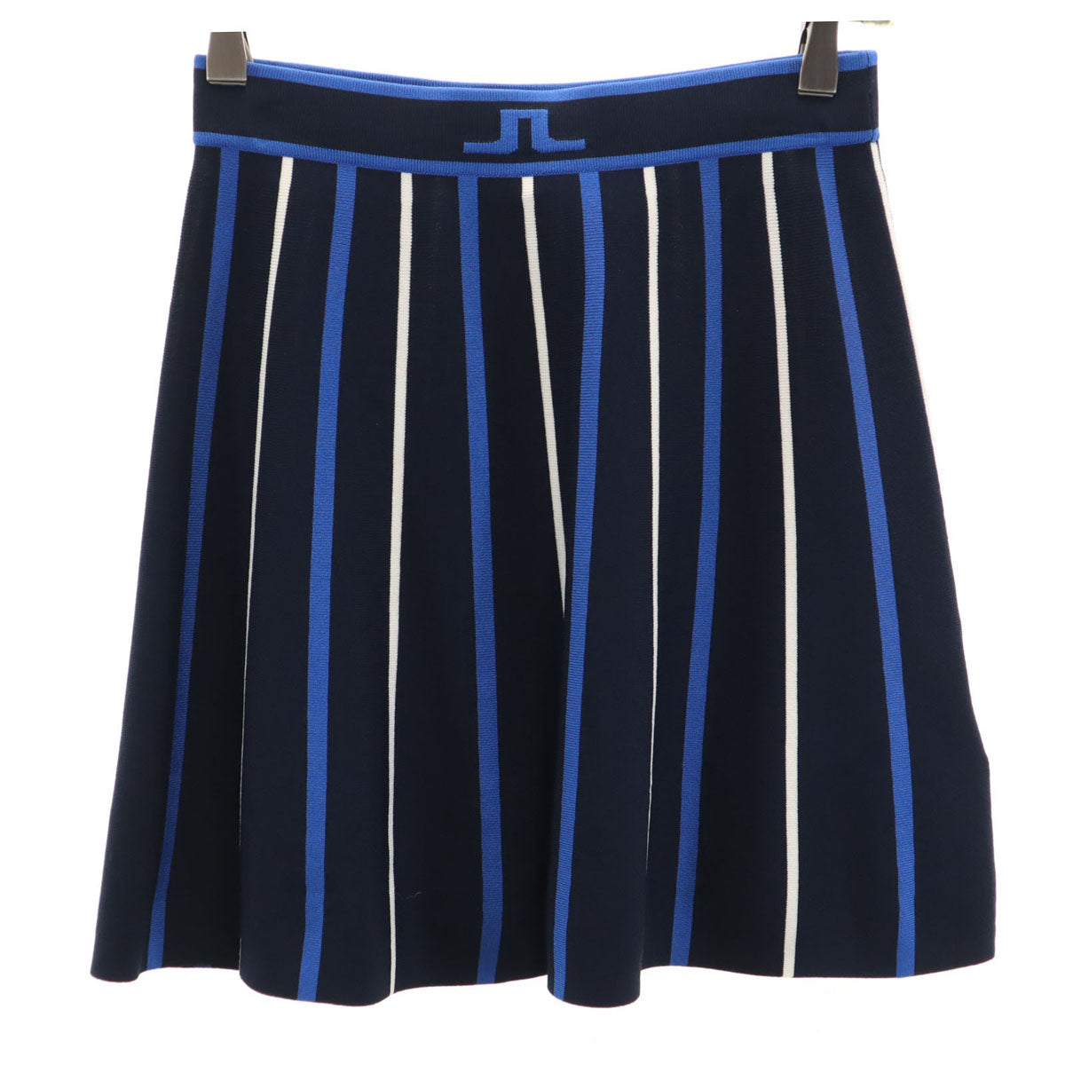 J.LINDEBERG ジェイリンドバーグ ストライプ柄 ニット ミニスカート XS ネイビー レディース