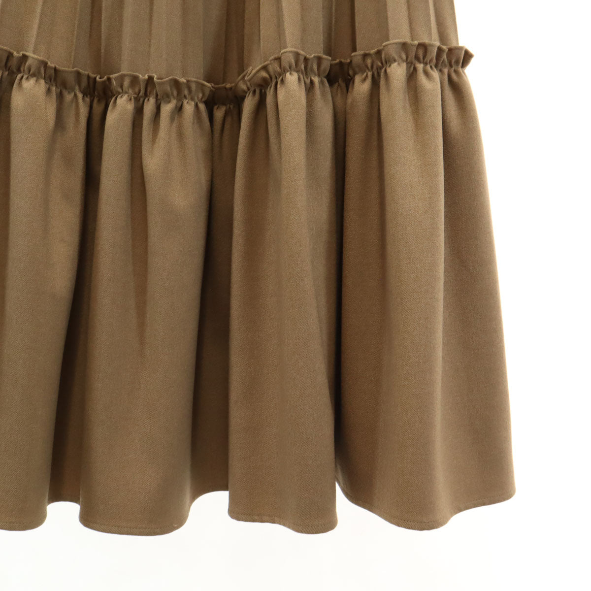 A day in the life UNITED ARROWS アデイインザライフ ユナイテッドアローズ ロング丈 プリーツスカート ブラウン ティアード レディース