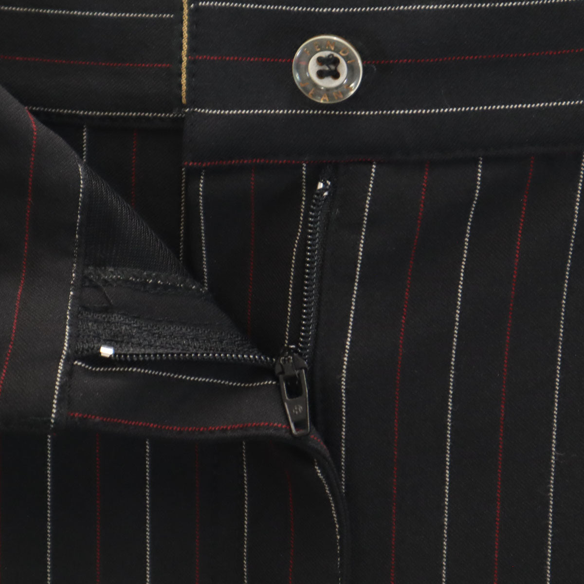 FENDI フェンディ イタリア製 ミモレ丈 ペンシルスカート 38 ブラック 前スリット スチレッチ レディース